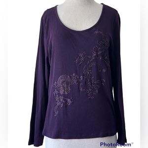 Ralph Lauren Purple Embellished Top